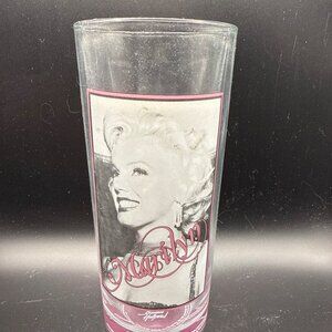 Marilyn Monroe Cocktail Glass Black White Pink Bernard of Hollywood  14oz  glass